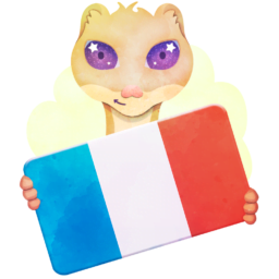 Personnage cartoon tenant un drapeau français.